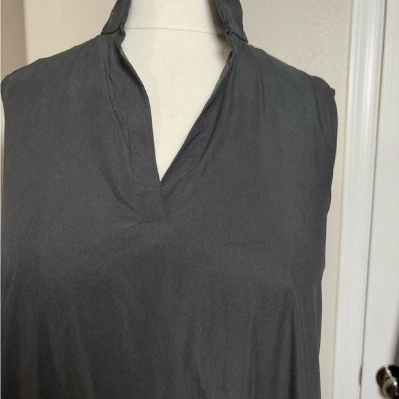Polo Garage High/Low Maxi/Midi Black Sleeveless Dress with Pockets, V Neck Small - Picture 3 of 16